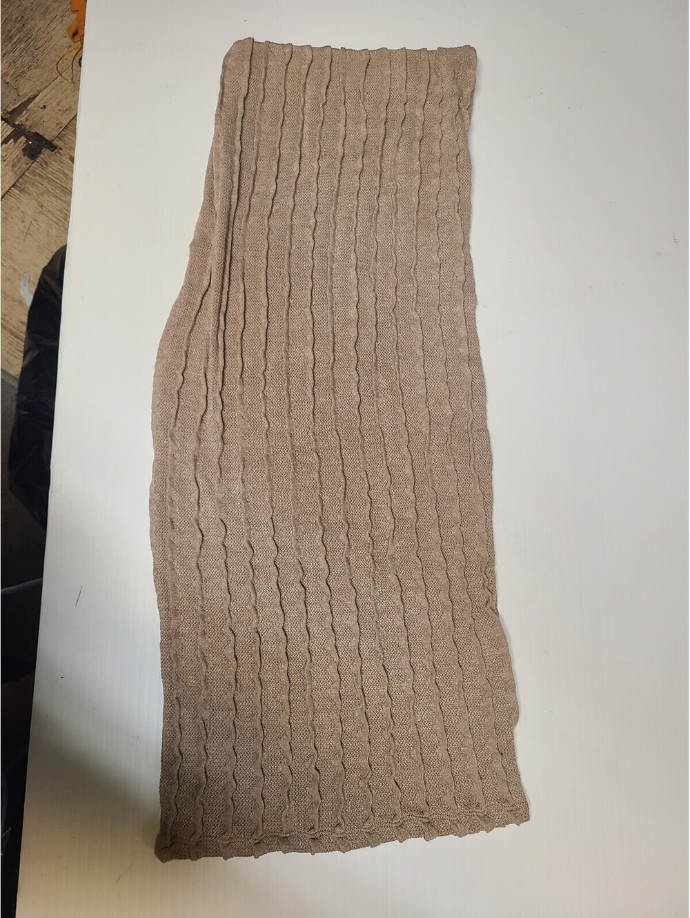 Zara Structured Midi Skirt in a light brown Size S 1198/313/730